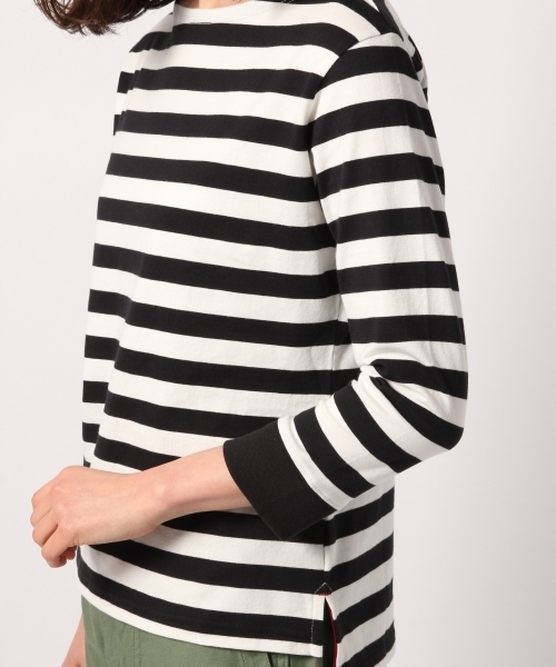 GLOBAL WORK（グローバルワーク）の「テンジクマリンボーダープルオーバー8分袖/777479（Tシャツ/カットソー・レディース・その他/ミント/ライトベージュ/クリアレッド・LARGE/MEDIUM）」の11枚目の写真