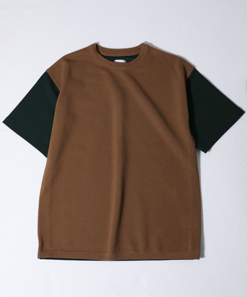 UNITED TOKYO（ユナイテッドトウキョウ）の「コンビプルオーバーニット（ニット/セーター・メンズ・ネイビー/ベージュ/オフホワイト・1/2/3）」の2枚目の写真