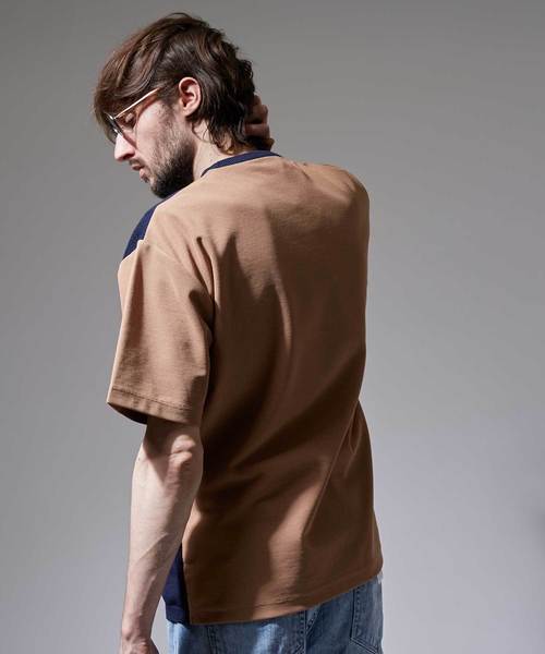 UNITED TOKYO（ユナイテッドトウキョウ）の「コンビプルオーバーニット（ニット/セーター・メンズ・ネイビー/ベージュ/オフホワイト・1/2/3）」の7枚目の写真