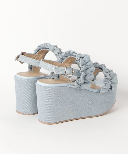WEGO（ウィゴー）の「WEGO/フリル厚底サンダル（サンダル・レディース・ブラック/その他1/ライトインディゴブルー・LARGE/MEDIUM）」の7枚目の写真