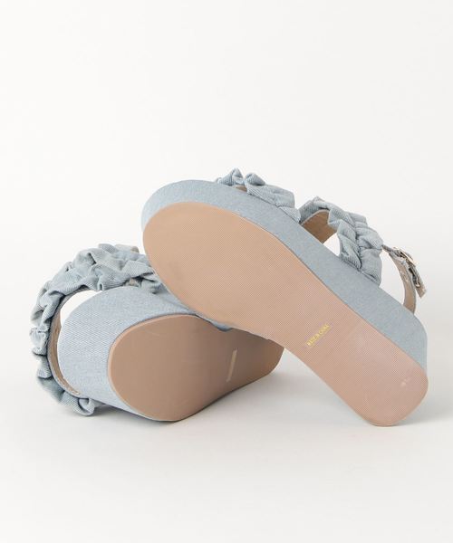 WEGO（ウィゴー）の「WEGO/フリル厚底サンダル（サンダル・レディース・ブラック/その他1/ライトインディゴブルー・LARGE/MEDIUM）」の8枚目の写真
