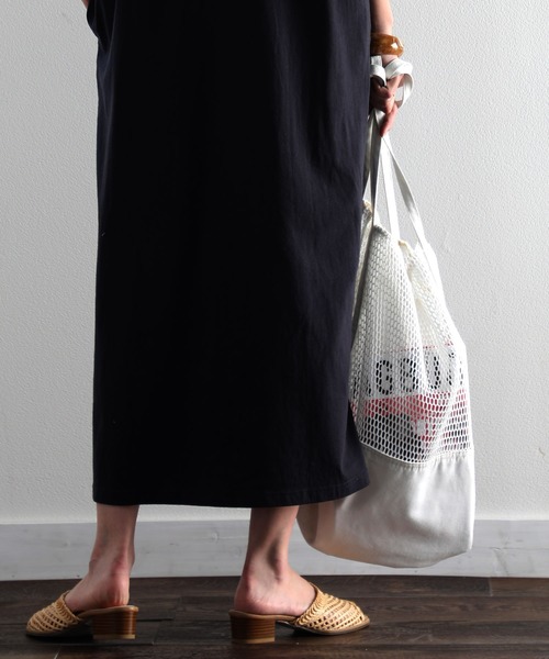 classicalelf(クラシカルエルフ)の「無地コットン白・黒メッシュトートバッグ(A4サイズ収納可)(トートバッグ・レディース・ホワイト/ブラック・FREE)」の11枚目の写真