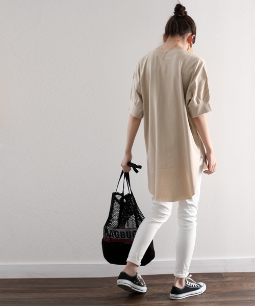 classicalelf(クラシカルエルフ)の「無地コットン白・黒メッシュトートバッグ(A4サイズ収納可)(トートバッグ・レディース・ホワイト/ブラック・FREE)」の14枚目の写真