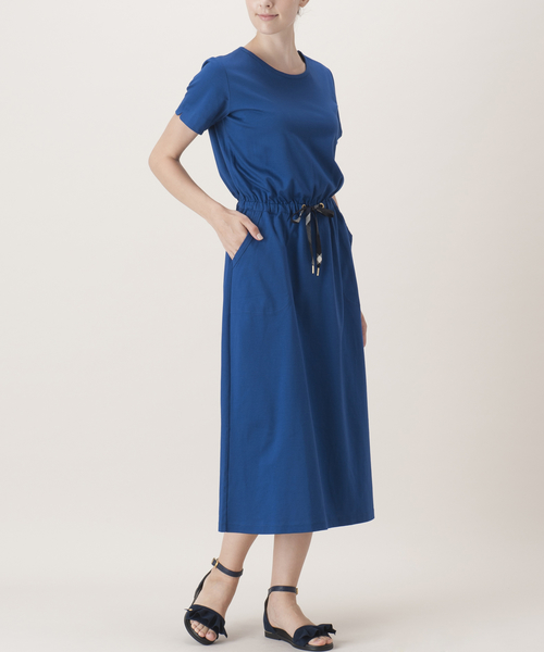 A2186 ブルーレーベルクレストブリッジ シルケットバイオポンチ マキシドレス BLUE LABEL CRESTBRIDGE（ブルーレーベルクレストブリッジ）の