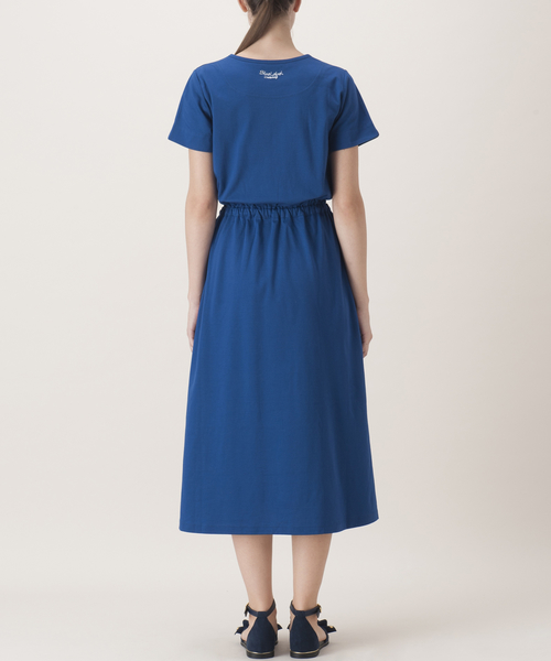 極美品ブルーレーベルクレストブリッジ シルケットバイオポンチ マキシ丈ワンピース BLUE LABEL CRESTBRIDGE（ブルーレーベルクレストブリッジ）の