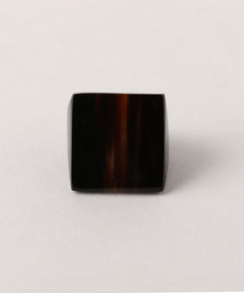 BEAUTY&YOUTH UNITED ARROWS（ビューティーアンドユースユナイテッドアローズ）の「＜L'indochineur＞スクエアリング ◆（リング・レディース・ベージュ/ダークブラウン/ブラック・FREE）」の2枚目の写真