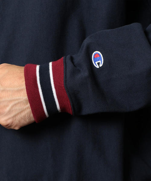 Champion（チャンピオン）の「【別注】 ＜CHAMPION(チャンピオン）＞ REVERSE WEAVE LINE L/S TEE/Tシャツ<br> ◆（Tシャツ/カットソー・メンズ・ホワイト/ライトグレー/ブラック/ネイビー・MEDIUM/LARGE/SMALL/X-LARGE）」の10枚目の写真