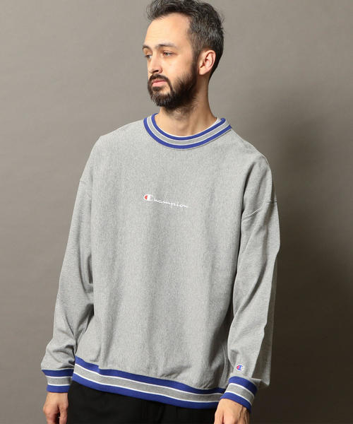 Champion（チャンピオン）の「【別注】 ＜CHAMPION(チャンピオン）＞ REVERSE WEAVE LINE L/S TEE/Tシャツ<br> ◆（Tシャツ/カットソー・メンズ・ホワイト/ライトグレー/ブラック/ネイビー・MEDIUM/LARGE/SMALL/X-LARGE）」の5枚目の写真