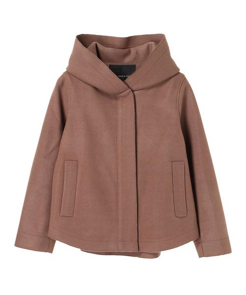 YECCA VECCA(イェッカヴェッカ)の「ストレッチメルトンフーディーコート(ピーコート・レディース・ネイビー/ブラウン/イエロー・FREE)」の6枚目の写真