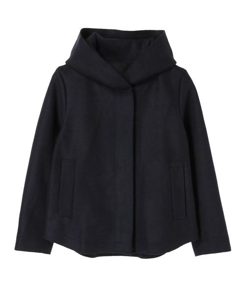 YECCA VECCA(イェッカヴェッカ)の「ストレッチメルトンフーディーコート(ピーコート・レディース・ネイビー/ブラウン/イエロー・FREE)」の10枚目の写真