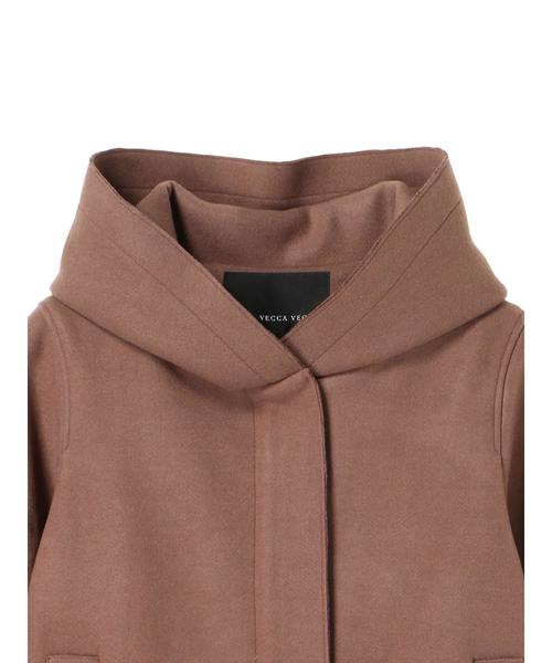 YECCA VECCA(イェッカヴェッカ)の「ストレッチメルトンフーディーコート(ピーコート・レディース・ネイビー/ブラウン/イエロー・FREE)」の11枚目の写真
