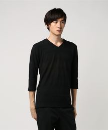 AZUL by moussy | チマヨジャガードVネック七分袖プルオーバー(Tシャツ/カットソー)