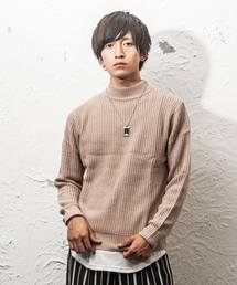 7G片畦ルーズシルエットモックネックニット