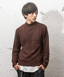 7G片畦ルーズシルエットモックネックニット