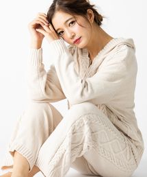 fran de lingerie | teddy knit テディニット ケーブル編みロングパンツ(ルームウェア/パジャマ)