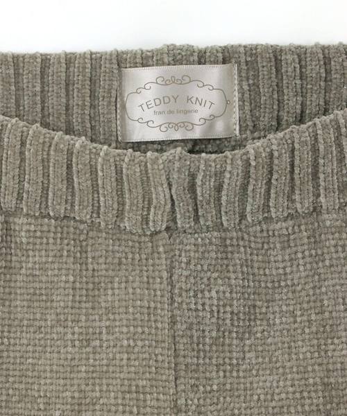 fran de lingerie（フランデランジェリー）の「teddy knit テディニット ケーブル編みロングパンツ（ルームウェア/パジャマ・レディース・モカ/オフホワイト/ピンク・M-L）」の5枚目の写真