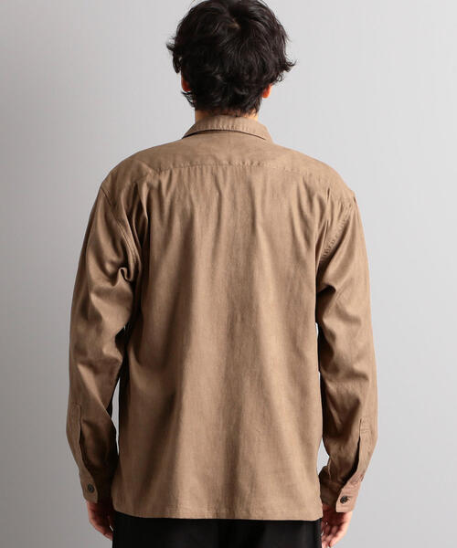 green label relaxing（グリーンレーベルリラクシング）の「MC スエードライク ボックス レギュラー シャツ ◆（シャツ/ブラウス・メンズ・ブラック/ターコイズブルー/モカ・S/M/L/XL）」の4枚目の写真