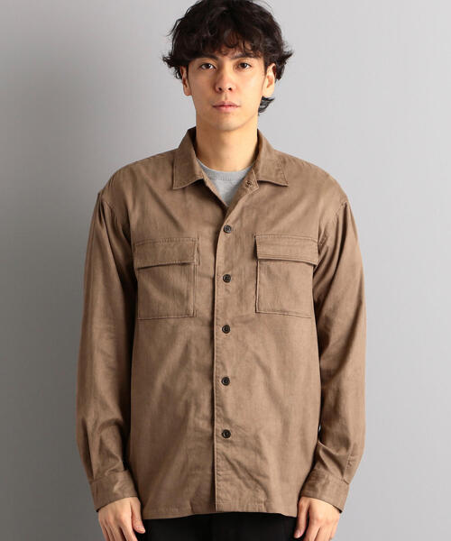 green label relaxing（グリーンレーベルリラクシング）の「MC スエードライク ボックス レギュラー シャツ ◆（シャツ/ブラウス・メンズ・ブラック/ターコイズブルー/モカ・S/M/L/XL）」の5枚目の写真