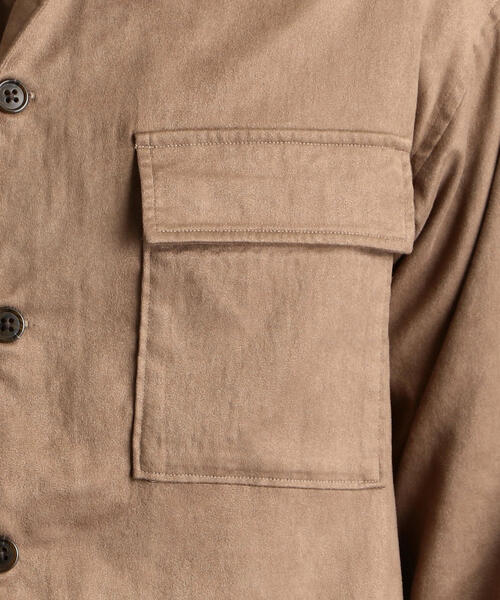 green label relaxing（グリーンレーベルリラクシング）の「MC スエードライク ボックス レギュラー シャツ ◆（シャツ/ブラウス・メンズ・ブラック/ターコイズブルー/モカ・S/M/L/XL）」の10枚目の写真