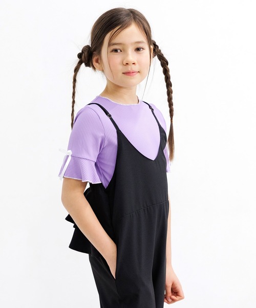 Bee des Bee（ビーデスビー）の「リブ地 半袖トップス（Tシャツ/カットソー・キッズ・イエロー/ホワイト/ブラック/ピンク/ミント/ブラウン/ネイビー/サックスブルー/ブラック系その他/ラベンダー/ライトグレー/アイボリー/ブラウン系その他/レッド系/パープル・100cm/110cm/120cm/130cm/140cm/150cm）」の11枚目の写真