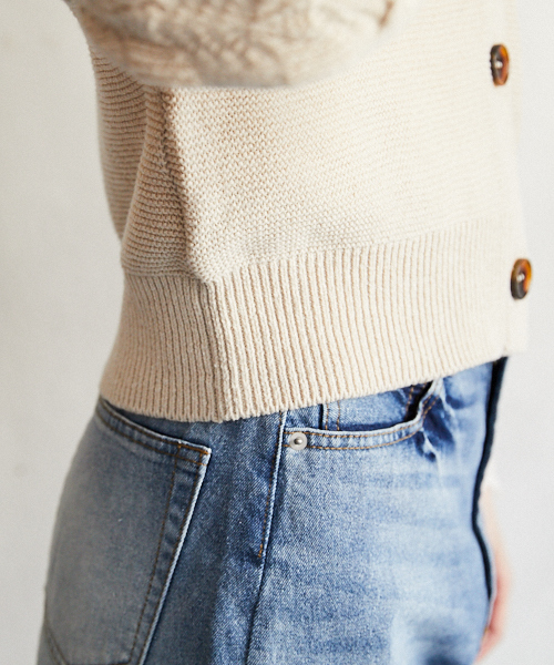 PairPair（ペアペア）の「袖透かし編みVネックカーディガン（カーディガン/ボレロ・レディース・ラベンダー/ライトベージュ・FREE）」の22枚目の写真