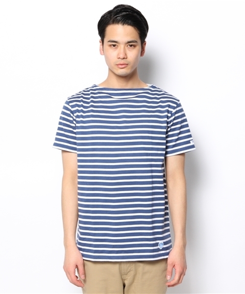 fennica Men's(フェニカメンズ)の「ORCIVAL / ショートスリーブボーダーバスクシャツ(Tシャツ/カットソー・メンズ・ワイン/インディゴブルー・3/4)」の5枚目の写真