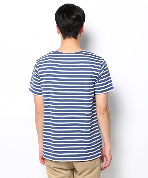 fennica Men's(フェニカメンズ)の「ORCIVAL / ショートスリーブボーダーバスクシャツ(Tシャツ/カットソー・メンズ・ワイン/インディゴブルー・3/4)」の7枚目の写真