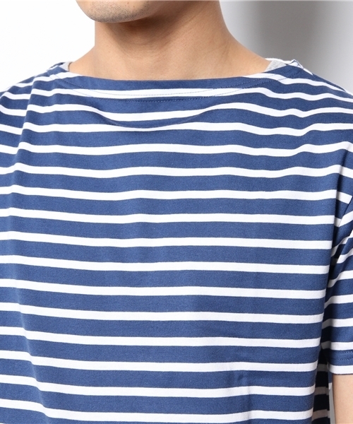 fennica Men's(フェニカメンズ)の「ORCIVAL / ショートスリーブボーダーバスクシャツ(Tシャツ/カットソー・メンズ・ワイン/インディゴブルー・3/4)」の8枚目の写真