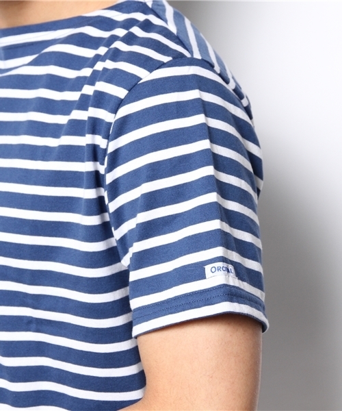 fennica Men's(フェニカメンズ)の「ORCIVAL / ショートスリーブボーダーバスクシャツ(Tシャツ/カットソー・メンズ・ワイン/インディゴブルー・3/4)」の9枚目の写真