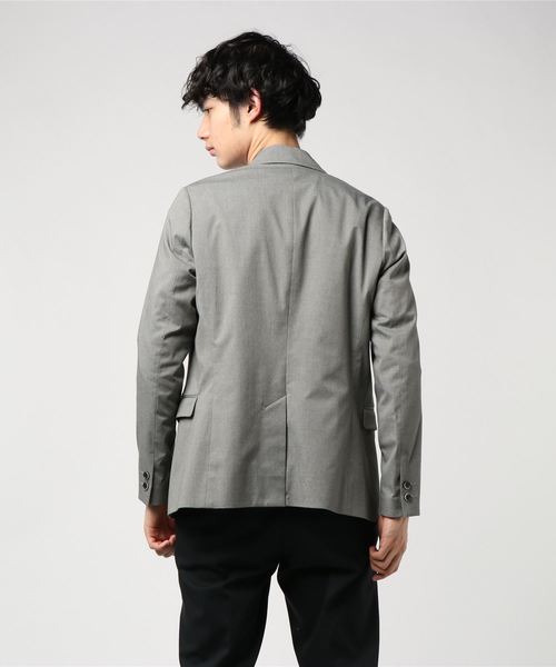 SOLIDO（ソリード）の「SOLIDO (ソリード) コットンマナードジャケット TRONCHESE MSL19A434（テーラードジャケット・メンズ・ライトグレー/チャコールグレー・2/1/3/4）」の4枚目の写真