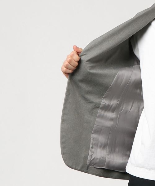 SOLIDO（ソリード）の「SOLIDO (ソリード) コットンマナードジャケット TRONCHESE MSL19A434（テーラードジャケット・メンズ・ライトグレー/チャコールグレー・2/1/3/4）」の5枚目の写真