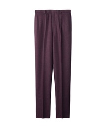 WOOL FLANNEL PLEATED TROUSERS