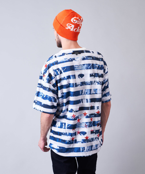 JACKROSE（ジャックローズ）の「JE-リバーシブル・フラッグ 半袖Tシャツ（Tシャツ/カットソー・メンズ・ホワイト/ブラック/パープル・M/L）」の4枚目の写真