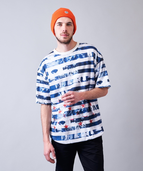 JACKROSE（ジャックローズ）の「JE-リバーシブル・フラッグ 半袖Tシャツ（Tシャツ/カットソー・メンズ・ホワイト/ブラック/パープル・M/L）」の6枚目の写真