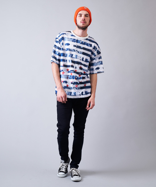 JACKROSE（ジャックローズ）の「JE-リバーシブル・フラッグ 半袖Tシャツ（Tシャツ/カットソー・メンズ・ホワイト/ブラック/パープル・M/L）」の19枚目の写真