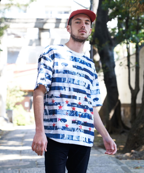 JACKROSE（ジャックローズ）の「JE-リバーシブル・フラッグ 半袖Tシャツ（Tシャツ/カットソー・メンズ・ホワイト/ブラック/パープル・M/L）」の12枚目の写真
