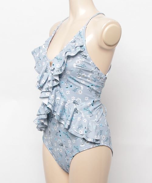 関税込◇*Zimmerman*華やかフローラル フリル ワンピース 水着 レースレディース Lace Ladies ワンショルダーフリル水着【返品