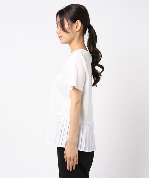 A/C DESIGN BY ALPHA CUBIC（エーシーデザインバイアルファキュービック）の「【COOLER TOUCHシリーズ】裾切替プルオーバー（Tシャツ/カットソー・レディース・ブラック/ホワイト/ブラウン・L size/M size）」の5枚目の写真