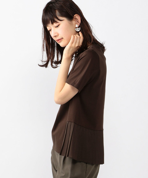 A/C DESIGN BY ALPHA CUBIC（エーシーデザインバイアルファキュービック）の「【COOLER TOUCHシリーズ】裾切替プルオーバー（Tシャツ/カットソー・レディース・ブラック/ホワイト/ブラウン・L size/M size）」の3枚目の写真