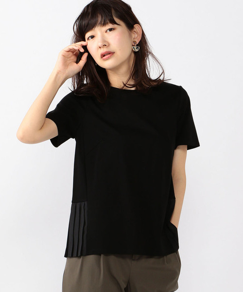 A/C DESIGN BY ALPHA CUBIC（エーシーデザインバイアルファキュービック）の「【COOLER TOUCHシリーズ】裾切替プルオーバー（Tシャツ/カットソー・レディース・ブラック/ホワイト/ブラウン・L size/M size）」の2枚目の写真