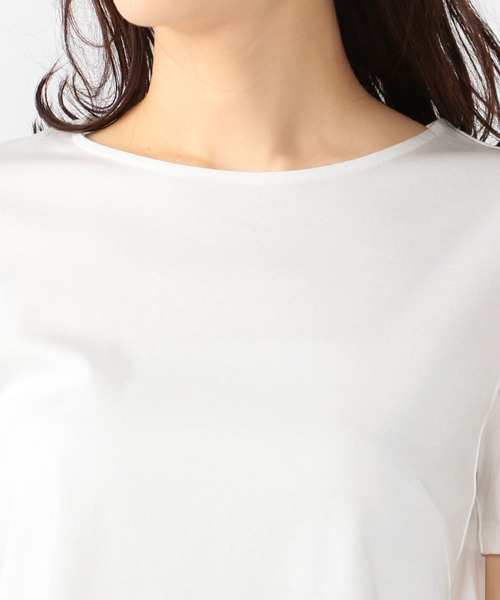 A/C DESIGN BY ALPHA CUBIC（エーシーデザインバイアルファキュービック）の「【COOLER TOUCHシリーズ】裾切替プルオーバー（Tシャツ/カットソー・レディース・ブラック/ホワイト/ブラウン・L size/M size）」の11枚目の写真