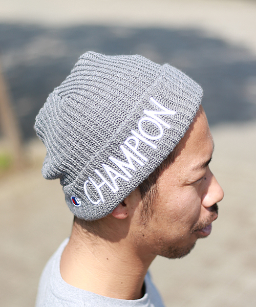 And A（アンドエー）の「メランジチャンピオンニットキャップ (Champion/チャンピオン)（ニットキャップ/ビーニー・メンズ・レッド/グレー/ブラック/グリーン/ブルー・FREE）」の3枚目の写真