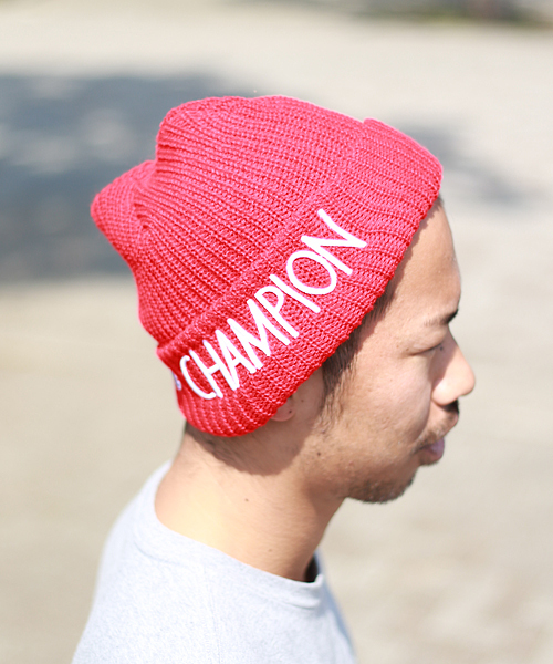 And A（アンドエー）の「メランジチャンピオンニットキャップ (Champion/チャンピオン)（ニットキャップ/ビーニー・メンズ・レッド/グレー/ブラック/グリーン/ブルー・FREE）」の5枚目の写真