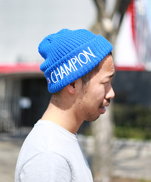 And A（アンドエー）の「メランジチャンピオンニットキャップ (Champion/チャンピオン)（ニットキャップ/ビーニー・メンズ・レッド/グレー/ブラック/グリーン/ブルー・FREE）」の4枚目の写真