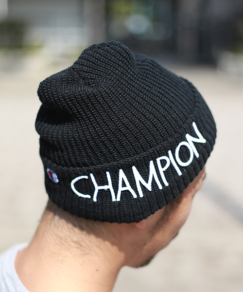 And A（アンドエー）の「メランジチャンピオンニットキャップ (Champion/チャンピオン)（ニットキャップ/ビーニー・メンズ・レッド/グレー/ブラック/グリーン/ブルー・FREE）」の2枚目の写真