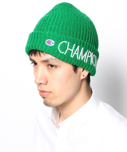 And A（アンドエー）の「メランジチャンピオンニットキャップ (Champion/チャンピオン)（ニットキャップ/ビーニー・メンズ・レッド/グレー/ブラック/グリーン/ブルー・FREE）」の8枚目の写真