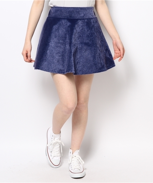 WEGO(ウィゴー)の「起毛フレアスカート(スカート・レディース・ブラック/ブルー/レッド/パープル・FREE)」の1枚目の写真