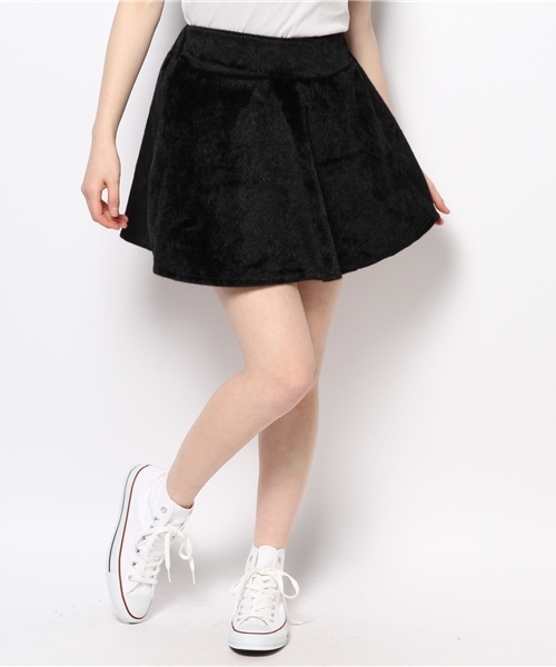 WEGO(ウィゴー)の「起毛フレアスカート(スカート・レディース・ブラック/ブルー/レッド/パープル・FREE)」の2枚目の写真
