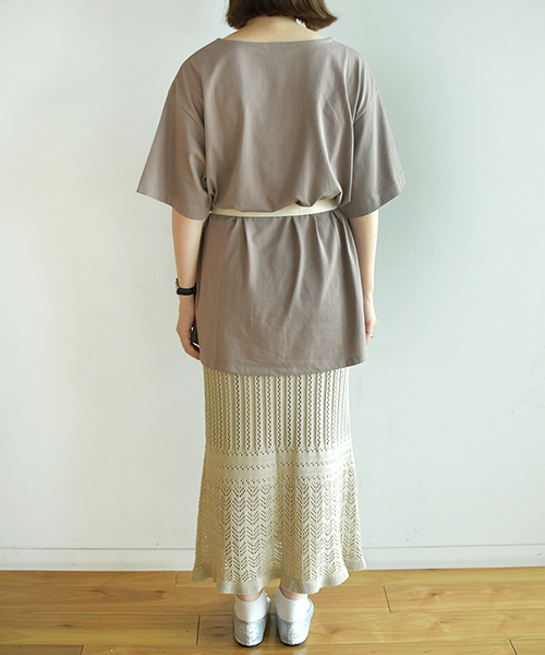 PairPair（ペアペア）の「リボンベルト付きロゴチュニック（Tシャツ/カットソー・レディース・ベージュ/オフホワイト/モカ・FREE）」の14枚目の写真