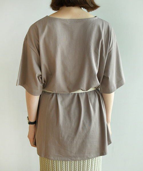 PairPair（ペアペア）の「リボンベルト付きロゴチュニック（Tシャツ/カットソー・レディース・ベージュ/オフホワイト/モカ・FREE）」の17枚目の写真